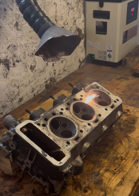 Während der Laserreinigung